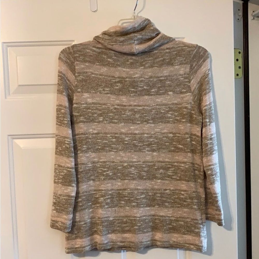 Ruby Rd Size Medium Tan And Blush Cowl Neck Sweat… - image 2